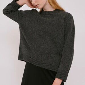 ORGANIC BASICS Recycled Wool Boxy Knit Women - charcoal melange / S